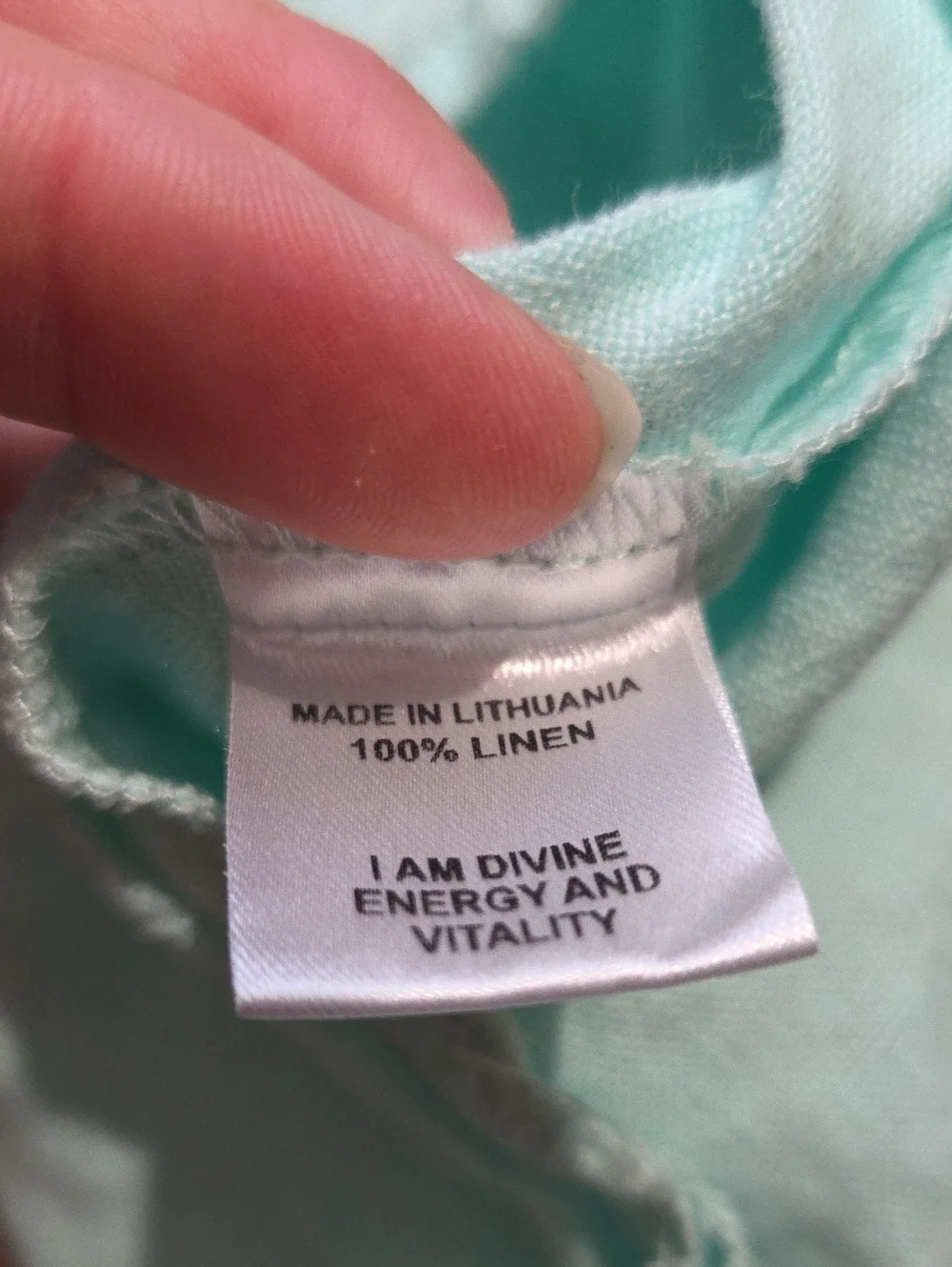 FLAX Light Aqua Sleeveless Linen Top - Picture 4 of 4